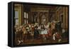 The Banquett, 1628. (The Architectural Elements by Dirck Van Delen)-Dirck Hals-Framed Stretched Canvas