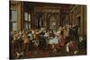 The Banquett, 1628. (The Architectural Elements by Dirck Van Delen)-Dirck Hals-Stretched Canvas