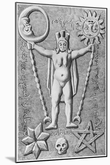 The Baphomet of the Templars, Copy of an Ivory Casket Found at Essarois-null-Mounted Giclee Print