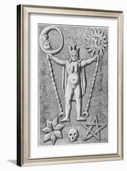 The Baphomet of the Templars, Copy of an Ivory Casket Found at Essarois-null-Framed Giclee Print