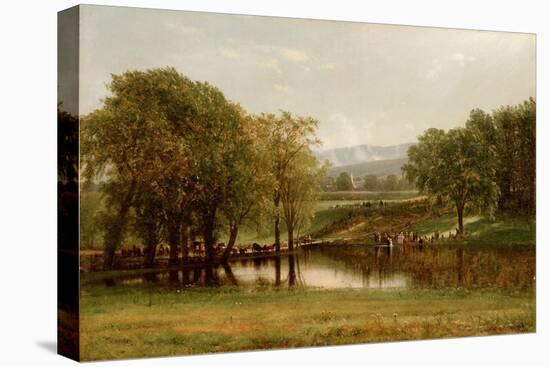 The Baptism, 1868 (Oil on Canvas)-Thomas Worthington Whittredge-Stretched Canvas