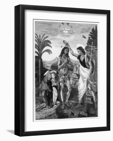 The Baptism of Christ, 1472-1475-Andrea del Verrocchio-Framed Giclee Print