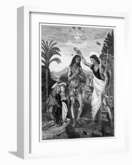 The Baptism of Christ, 1472-1475-Andrea del Verrocchio-Framed Giclee Print