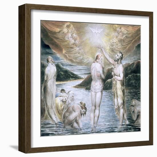 The Baptism of Christ, 19th Century-William Blake-Framed Giclee Print