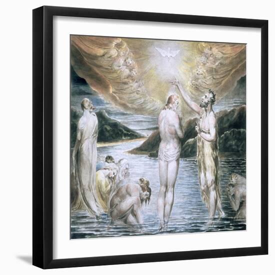 The Baptism of Christ, 19th Century-William Blake-Framed Giclee Print