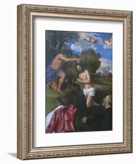The Baptism of Christ, C.1512-Titian (Tiziano Vecelli)-Framed Giclee Print