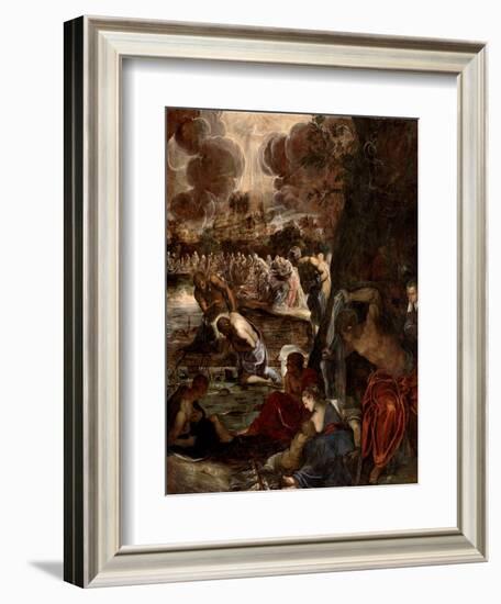 The Baptism of Christ, c.1570-Jacopo Robusti Tintoretto-Framed Giclee Print