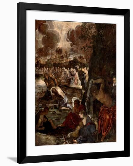 The Baptism of Christ, c.1570-Jacopo Robusti Tintoretto-Framed Giclee Print