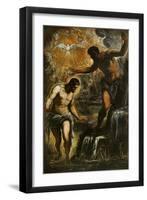 The Baptism of Christ, c.1589-Jacopo Robusti Tintoretto-Framed Giclee Print