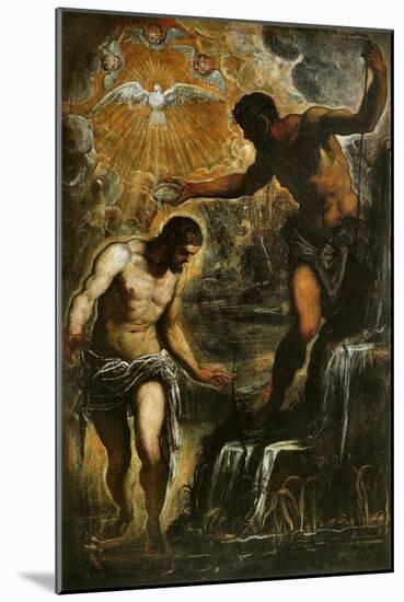 The Baptism of Christ, c.1589-Jacopo Robusti Tintoretto-Mounted Giclee Print