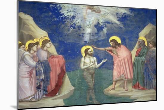 The Baptism of Christ, circa 1305-Giotto di Bondone-Mounted Giclee Print
