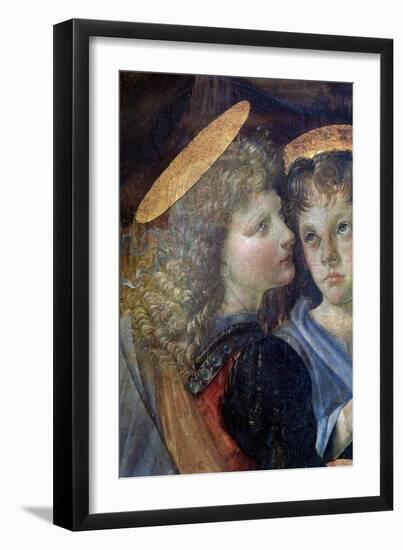 The Baptism of Christ, Detail - Oil and Tempera on Panel, 1472-1475-Andrea del Verrocchio-Framed Giclee Print