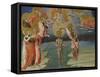 The Baptism of Christ (Predella Pane), 1454-Giovanni di Paolo-Framed Stretched Canvas