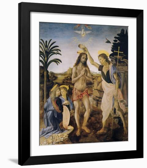 The Baptism of Christ-Leonardo Da Vinci-Framed Premium Giclee Print