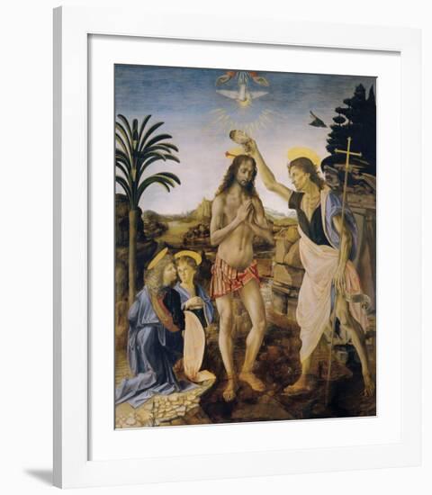 The Baptism of Christ-Leonardo Da Vinci-Framed Premium Giclee Print