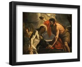 The Baptism of Christ-Mattia Preti-Framed Giclee Print