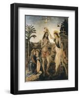 The Baptism of Christ-Andrea del Verrocchio-Framed Art Print