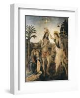 The Baptism of Christ-Andrea del Verrocchio-Framed Art Print