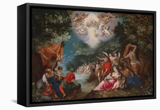 The Baptism of Christ-Jan Brueghel the Elder-Framed Stretched Canvas