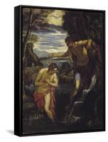 The Baptism of Christ-Domenico Tintoretto-Framed Stretched Canvas