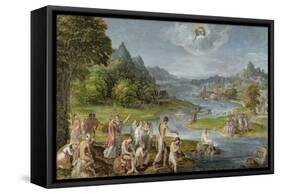 The Baptism of Christ-Lambert Sustris-Framed Stretched Canvas