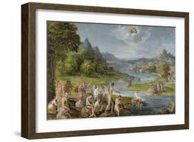 The Baptism of Christ-Lambert Sustris-Framed Giclee Print