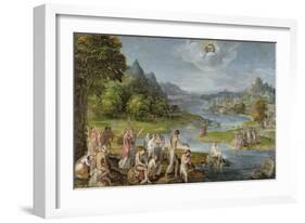 The Baptism of Christ-Lambert Sustris-Framed Giclee Print