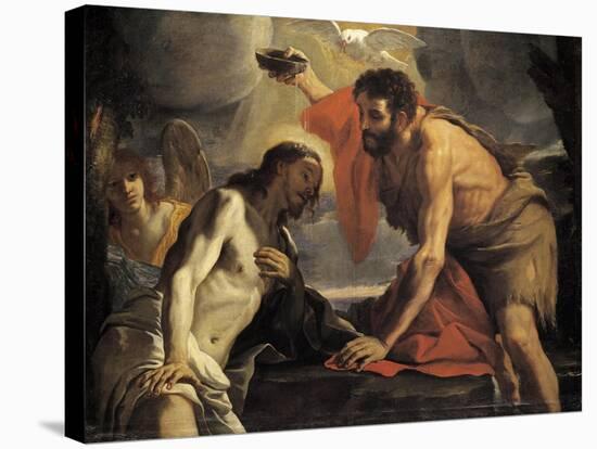 The Baptism of Christ-Mattia Preti-Stretched Canvas