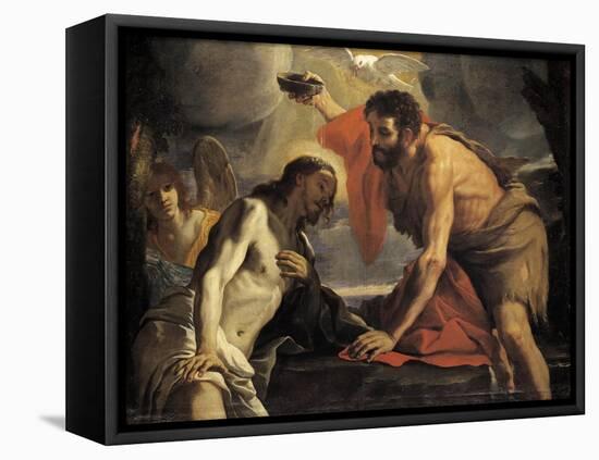 The Baptism of Christ-Mattia Preti-Framed Stretched Canvas