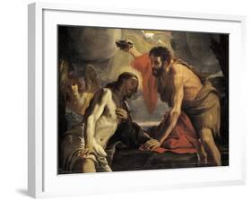 The Baptism of Christ-Mattia Preti-Framed Giclee Print