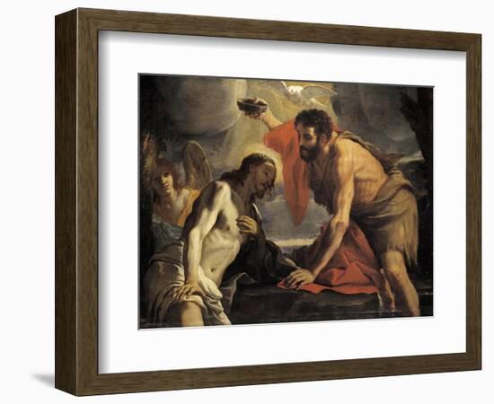 The Baptism of Christ-Mattia Preti-Framed Giclee Print