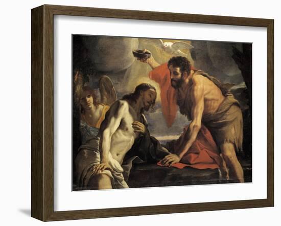 The Baptism of Christ-Mattia Preti-Framed Giclee Print
