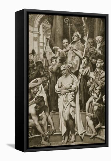 The Baptism of Clovis, Rheims, 496 A.D.-Joseph Paul Blanc-Framed Stretched Canvas