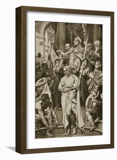 The Baptism of Clovis, Rheims, 496 A.D.-Joseph Paul Blanc-Framed Giclee Print
