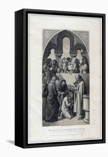 The Baptism of Ethelbert King of Kent, by St Augustine, Canterbury in 597-R Anderson-Framed Stretched Canvas
