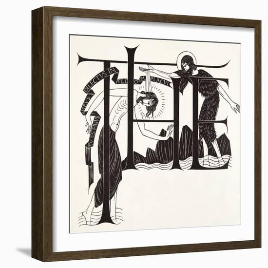 The Baptism of Jesus by John the Baptist from the Four Gospels, 1931-Eric Gill-Framed Giclee Print