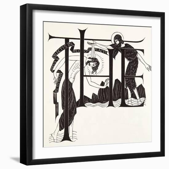 The Baptism of Jesus by John the Baptist from the Four Gospels, 1931-Eric Gill-Framed Giclee Print