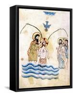 The Baptism of Jesus by St John the Baptist, C1334-Vardan Lorets'i-Framed Stretched Canvas