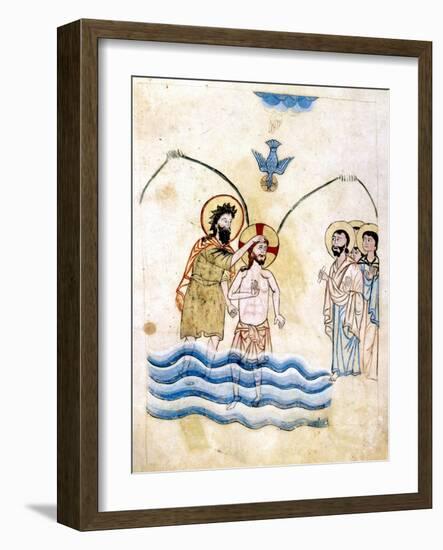 The Baptism of Jesus by St John the Baptist, C1334-Vardan Lorets'i-Framed Giclee Print