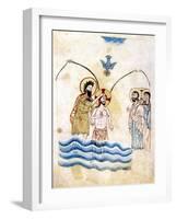 The Baptism of Jesus by St John the Baptist, C1334-Vardan Lorets'i-Framed Giclee Print