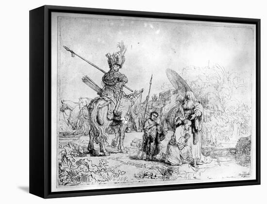 The Baptism of the Eunuch, 1641 (Etching)-Rembrandt van Rijn-Framed Stretched Canvas