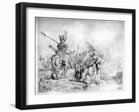 The Baptism of the Eunuch, 1641 (Etching)-Rembrandt van Rijn-Framed Giclee Print