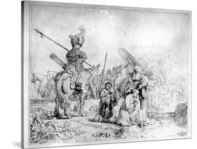 The Baptism of the Eunuch, 1641 (Etching)-Rembrandt van Rijn-Stretched Canvas