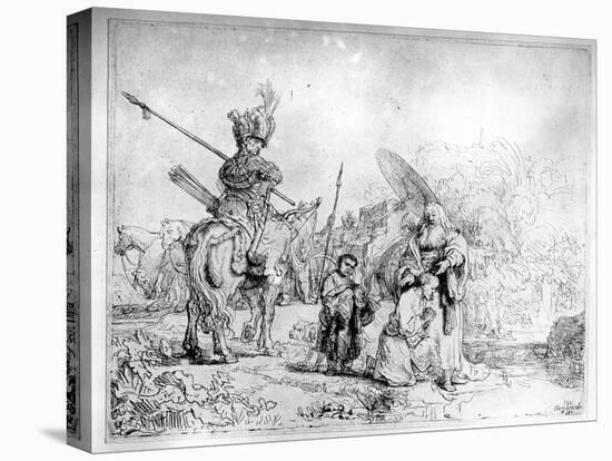 The Baptism of the Eunuch, 1641 (Etching)-Rembrandt van Rijn-Stretched Canvas