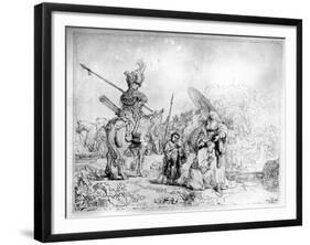 The Baptism of the Eunuch, 1641 (Etching)-Rembrandt van Rijn-Framed Giclee Print