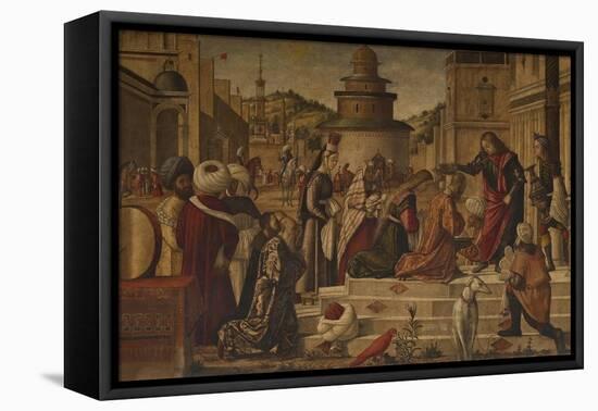 The Baptism of the Selenites-Vittore Carpaccio-Framed Stretched Canvas