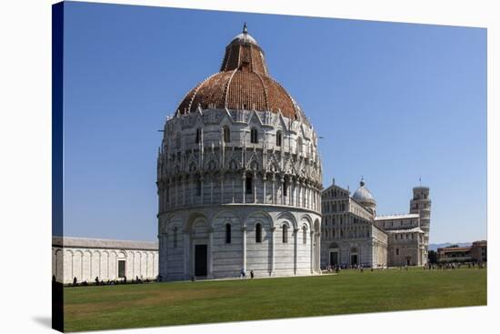 The Baptistery, Duomo and Leaning Tower, Piazza Dei Miracoli, Pisa, Tuscany, Italy, Europe-Simon Montgomery-Stretched Canvas