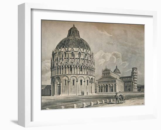 The Baptistry, Cathedral, and Leaning Tower of Pisa, c1906, (1907)-O Schulz-Framed Giclee Print