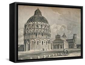 The Baptistry, Cathedral, and Leaning Tower of Pisa, c1906, (1907)-O Schulz-Framed Stretched Canvas