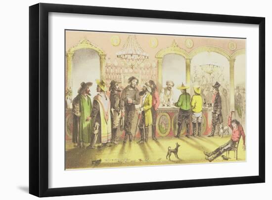 The Bar of a Gambling Saloon, Engraved by J. Brandard, 1855-Francis Samuel Marryat-Framed Giclee Print